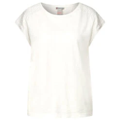 Street One Lace Shoulder T-Shirt White