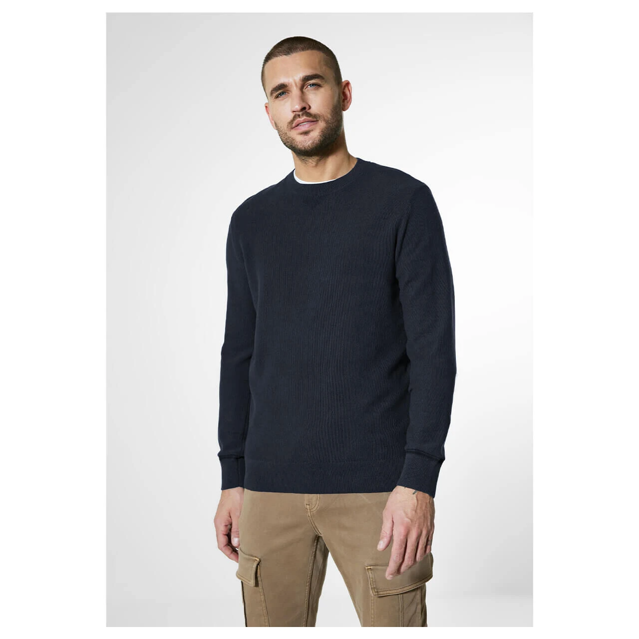 Street One Men Fine Structured Pullover Night Blue 2 Street One Men Fine Structured Pullover Night Blue – Bild 2