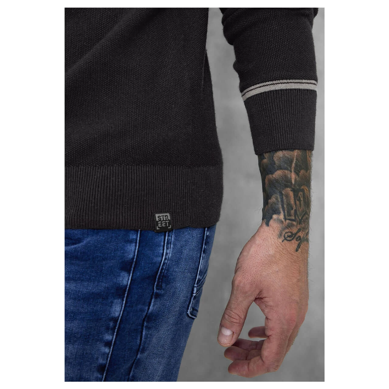 Street One Men Fine Structured Pullover Black 6 Street One Men Fine Structured Pullover Black – Bild 6