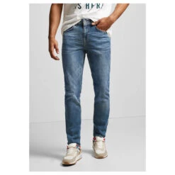 Street One Men Racer Jeans Summer Blue Washed -Modebekleidungs Geschäft street one men jeans denim style racer blau 14950 ansicht