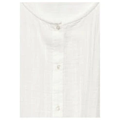 Street One Damen 3/4 Arm Bluse Musselin Buttoned Roundneck Off White -Modebekleidungs Geschäft street one muslin shirt dress solid blusenkleid weiss 10108 detail