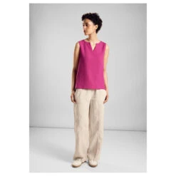 Street One Damen Top Musselin Magnolia Pink -Modebekleidungs Geschäft street one musselin mat mix top rosa 15755 model