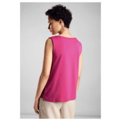 Street One Damen Top Musselin Magnolia Pink -Modebekleidungs Geschäft street one musselin mat mix top rosa 15755 model hinten