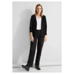 Street One Damen Strickjacke Nette Knit Black 8 Street One Damen Strickjacke Nette Knit Black -Modebekleidungs Geschäft street one nette summer knit shirtjacke schwarz 10001 model