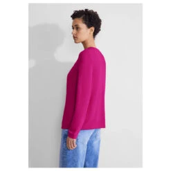 Street One Damen Strickjacke Nette Knit Magnolia Pink -Modebekleidungs Geschäft street one nette summer rosa 15755 model hinten