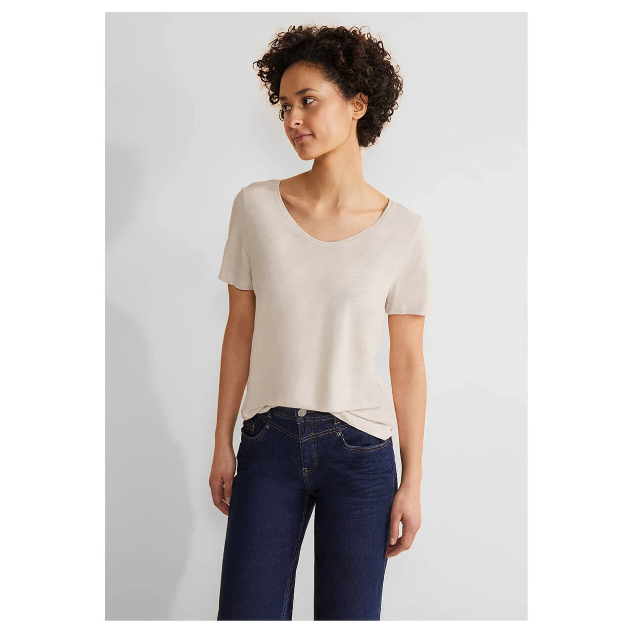 Street One Gerda T-Shirt Smooth Sand Beige 2 Street One Gerda T-Shirt Smooth Sand Beige – Bild 2