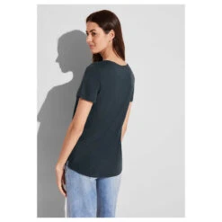 Street One Damen T-Shirt Gerda Cool Vintage Green 6 Street One Damen T-Shirt Gerda Cool Vintage Green -Modebekleidungs Geschäft street one new gerda gruen 13825 model hinten