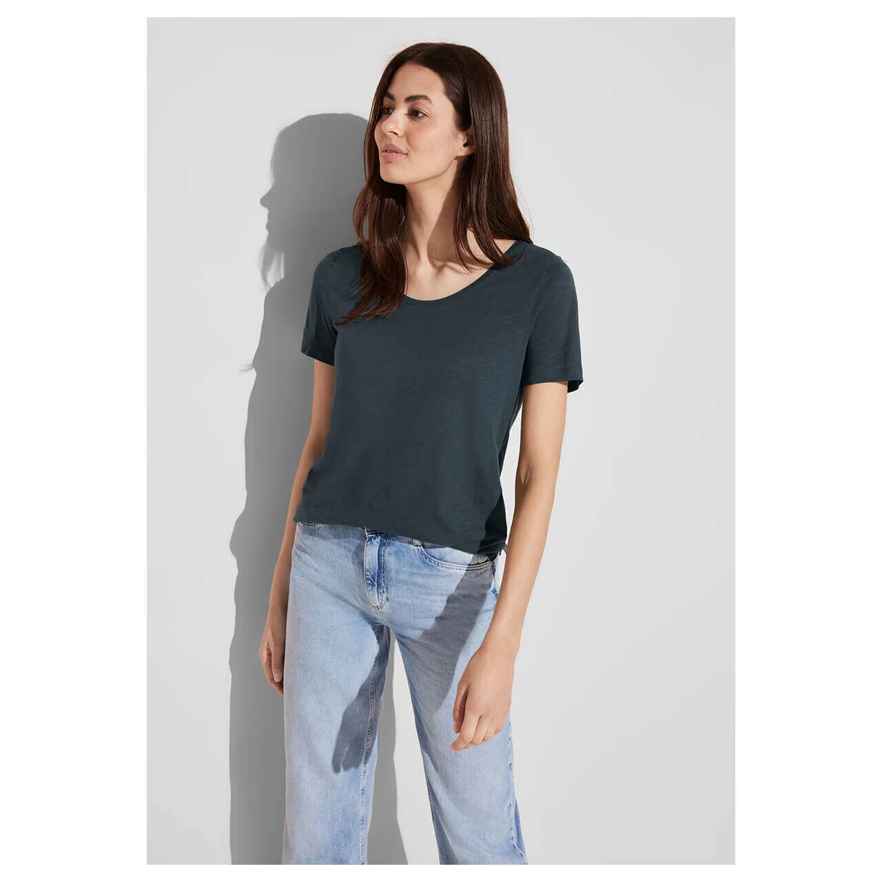 Street One Damen T-Shirt Gerda Cool Vintage Green 2 Street One Damen T-Shirt Gerda Cool Vintage Green – Bild 2