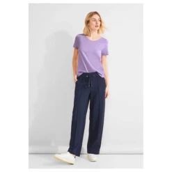 Street One Damen T-Shirt Gerda Smell Of Lavender -Modebekleidungs Geschäft street one new gerda t shirt violett 15384 model