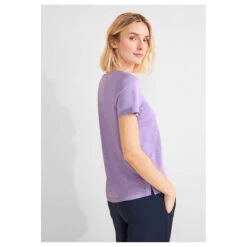 Street One Damen T-Shirt Gerda Smell Of Lavender -Modebekleidungs Geschäft street one new gerda t shirt violett 15384 model hinten
