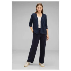 Street One Damen Strickjacke Jacy Deep Blue Melange 8 Street One Damen Strickjacke Jacy Deep Blue Melange -Modebekleidungs Geschäft street one new jacy strickjacke blau 11502 vorne