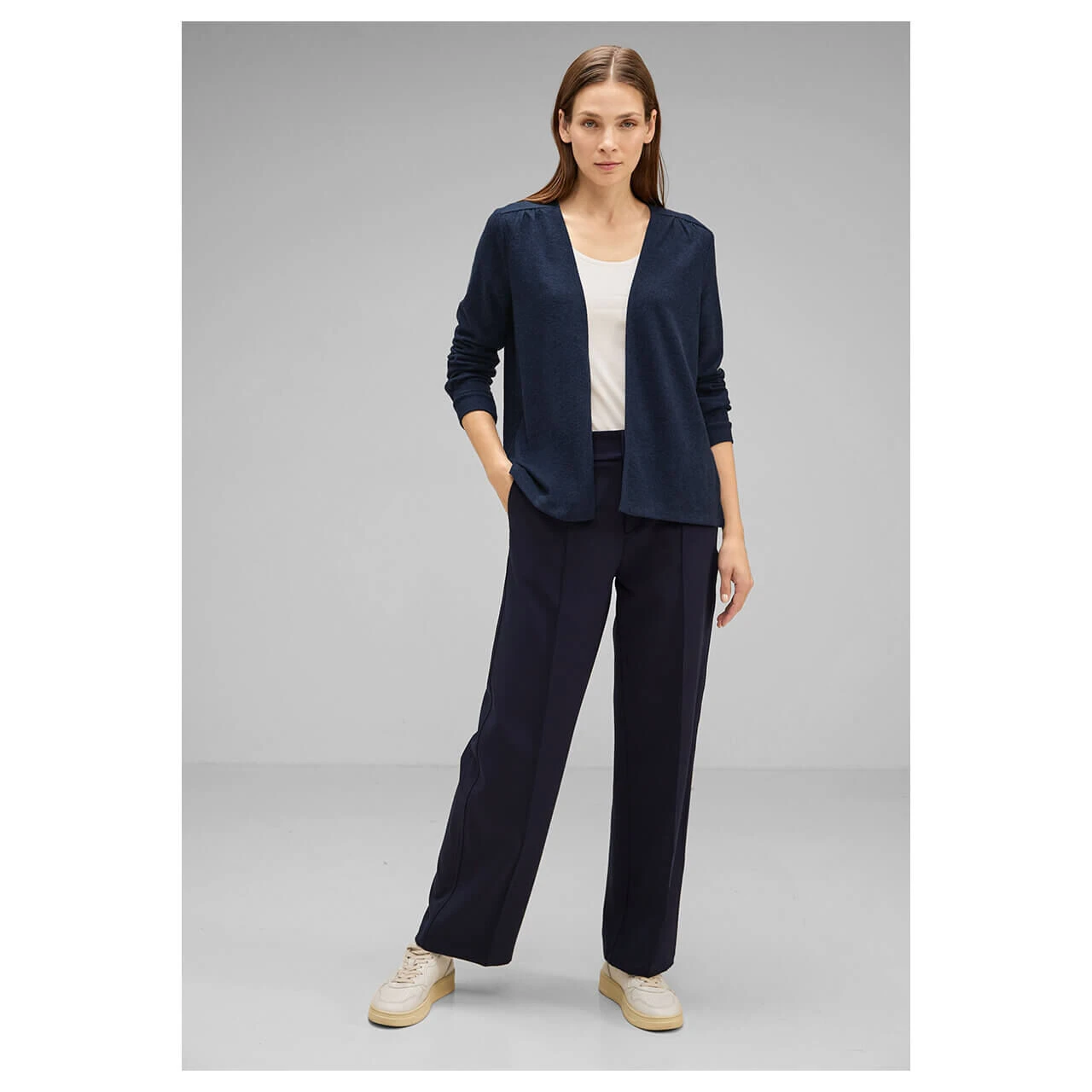 Street One Damen Strickjacke Jacy Deep Blue Melange 4 Street One Damen Strickjacke Jacy Deep Blue Melange – Bild 4