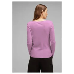 Street One Damen Langarm Shirt Lanea Bright Rose -Modebekleidungs Geschäft street one new lanea rosa 15439 model hinten
