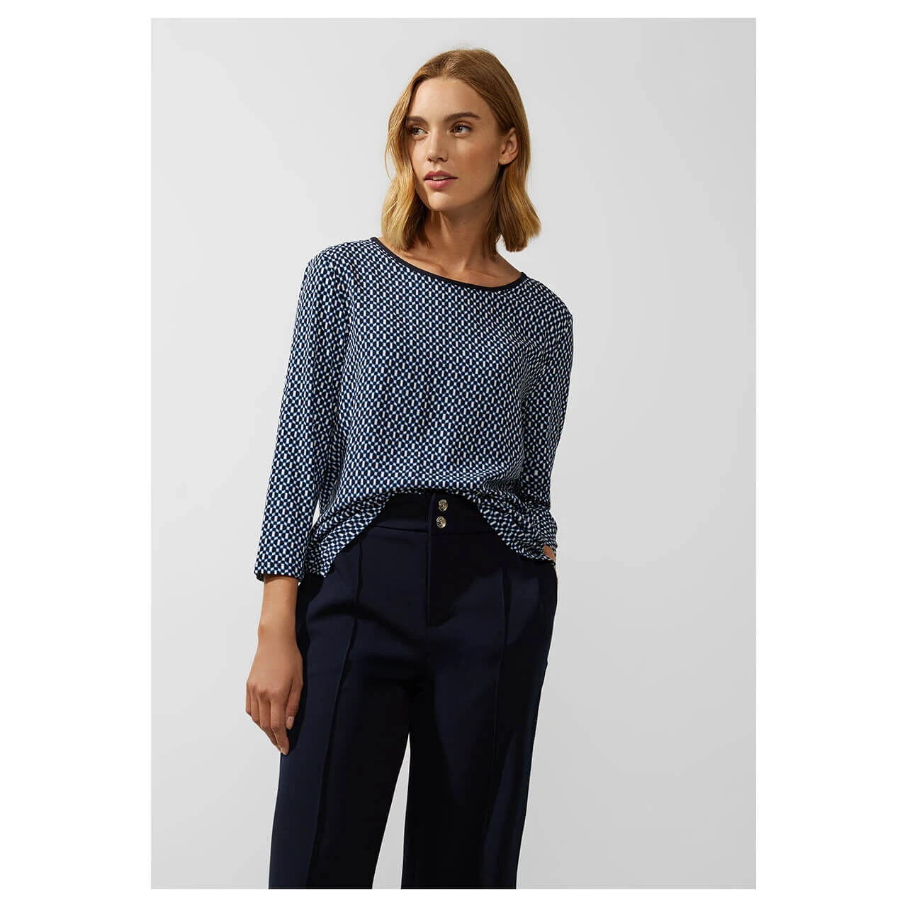 Street One Printed Mix 3/4 Arm Shirt Deep Blue 2 Street One Printed Mix 3/4 Arm Shirt Deep Blue – Bild 2