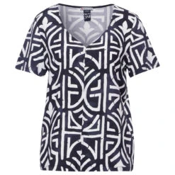 Street One Damen T-Shirt Printed With Heart Deep Blue