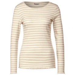 Street One Damen Langarm Shirt Rib Sand