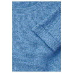 Street One Damen 3/4 Arm Pullover Round Neck Structure Light Blue Melange -Modebekleidungs Geschäft street one round neck with structure blau 15515 detail