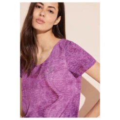 Street One Damen T-Shirt Shadings Burn Dessin Magnolia Pink -Modebekleidungs Geschäft street one shadings burn dessin shirt rosa 35755 model detail vorne