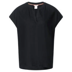 Street One Damen Kurzarm Bluse Deep Black