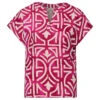 Street One Damen Kurzarm Bluse Splitneck Magnolia Pink