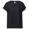 Street One Damen Kurzarm Bluse Splitneck Black