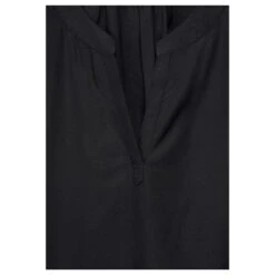 Street One Damen Kurzarm Bluse Splitneck Black -Modebekleidungs Geschäft street one shirtblouse with splitneck schwarz 10001 detail