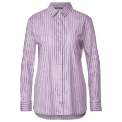 Street One Damen Langarm Bluse Striped Office Soft Pure Lilac
