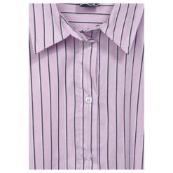 Street One Damen Langarm Bluse Striped Office Soft Pure Lilac -Modebekleidungs Geschäft street one striped office blouse bluse rosa 35289 detail vorne