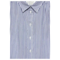 Street One Damen Kurzarm Bluse Striped Shirtcollar Original Blue -Modebekleidungs Geschäft street one striped shirtcollar blouse bluse blau 22289 detail