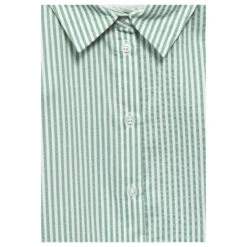 Street One Damen Kurzarm Bluse Striped Shirtcollar Soft Moss Green -Modebekleidungs Geschäft street one striped shirtcollar gruen 25816 detail
