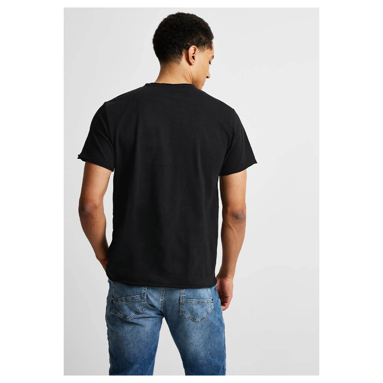 Street One Men Raw Edge Slub T-Shirt Black 3 Street One Men Raw Edge Slub T-Shirt Black – Bild 3