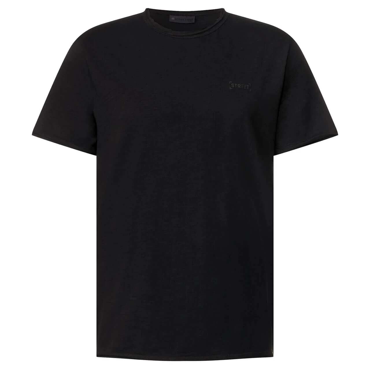 Street One Men Raw Edge Slub T-Shirt Black 1 Street One Men Raw Edge Slub T-Shirt Black