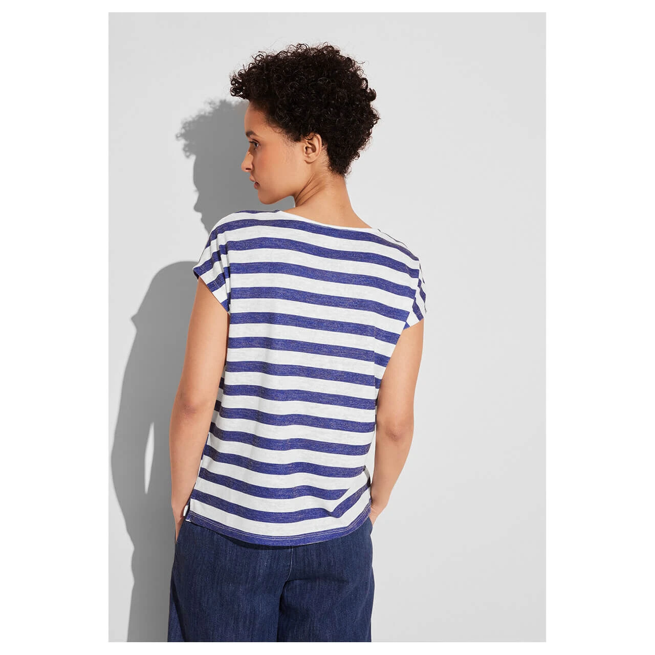 Street One Damen T-Shirt Two-color Stripe Deep Water Blue 3 Street One Damen T-Shirt Two-color Stripe Deep Water Blue – Bild 3