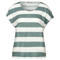 Street One Damen T-Shirt Two-color Stripe Touch Of Dune