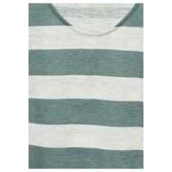 Street One Damen T-Shirt Two-color Stripe Touch Of Dune -Modebekleidungs Geschäft street one two color stripemix shirt gruen 24518 detail
