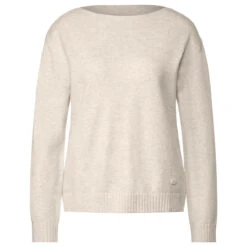 Street One Damen Pullover U-Boat Sweater Whisper Cream Melange