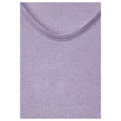 Street One Damen T-Shirt V-neck Shiny Lilac -Modebekleidungs Geschäft street one v neck shiny shirt violett 15153 detail