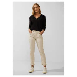 Street One V-neck Pullover Black -Modebekleidungs Geschäft street one v neck sweater black 10001 front