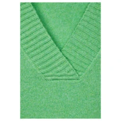 Street One Damen Pullover V-neck Sweater Light Green Melange -Modebekleidungs Geschäft street one v neck sweater gruen 15380 detail