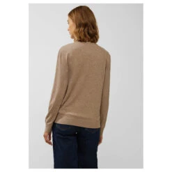 Street One V-neck Pullover Bleached Sand Melange 7 Street One V-neck Pullover Bleached Sand Melange -Modebekleidungs Geschäft street one v neck sweater pullover beige 14960 ansicht model hinten