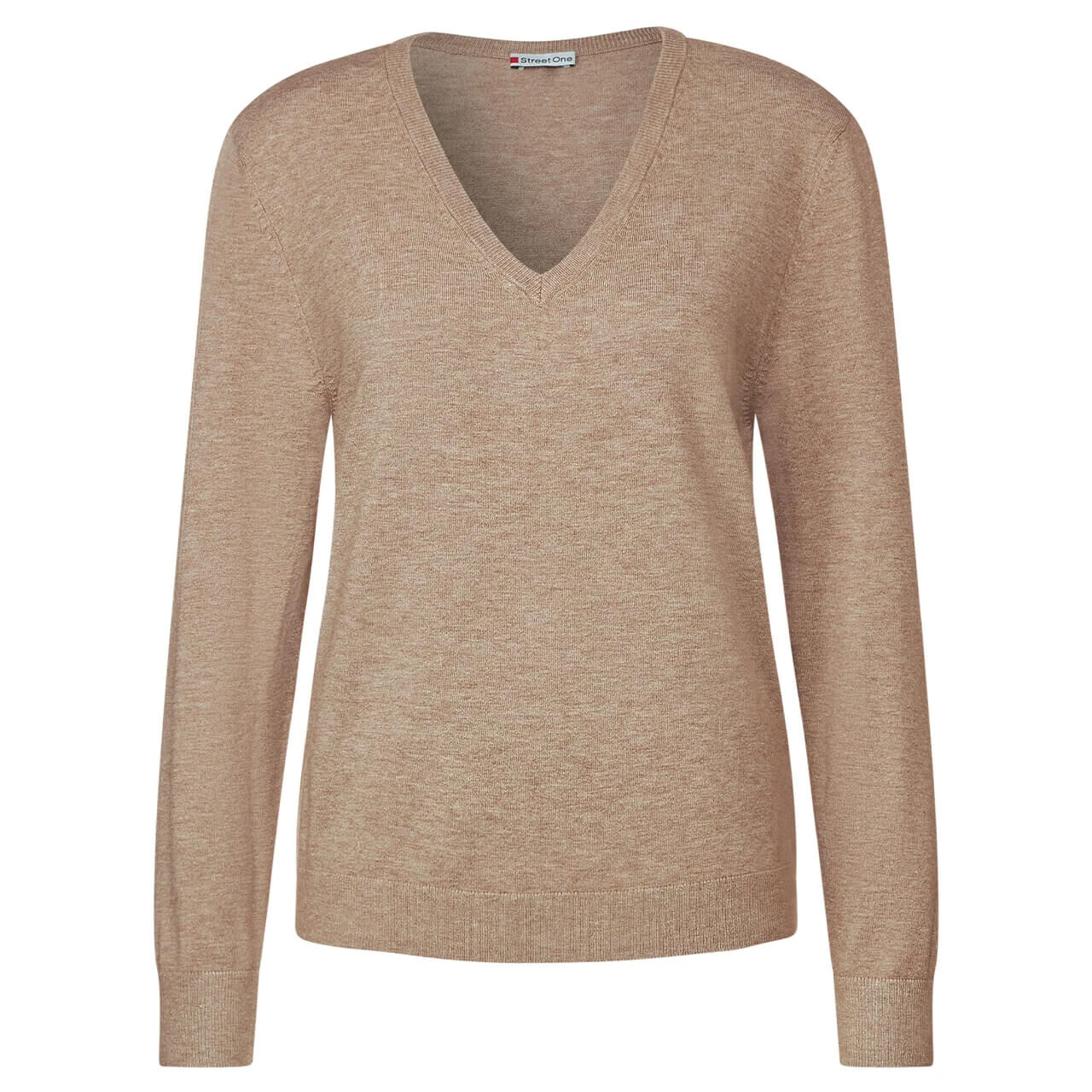 Street One V-neck Pullover Bleached Sand Melange 1 Street One V-neck Pullover Bleached Sand Melange