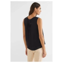 Street One Damen Blusen Top Black -Modebekleidungs Geschäft streeto one solid blousetop bluse schwarz 10001 ansicht hinten