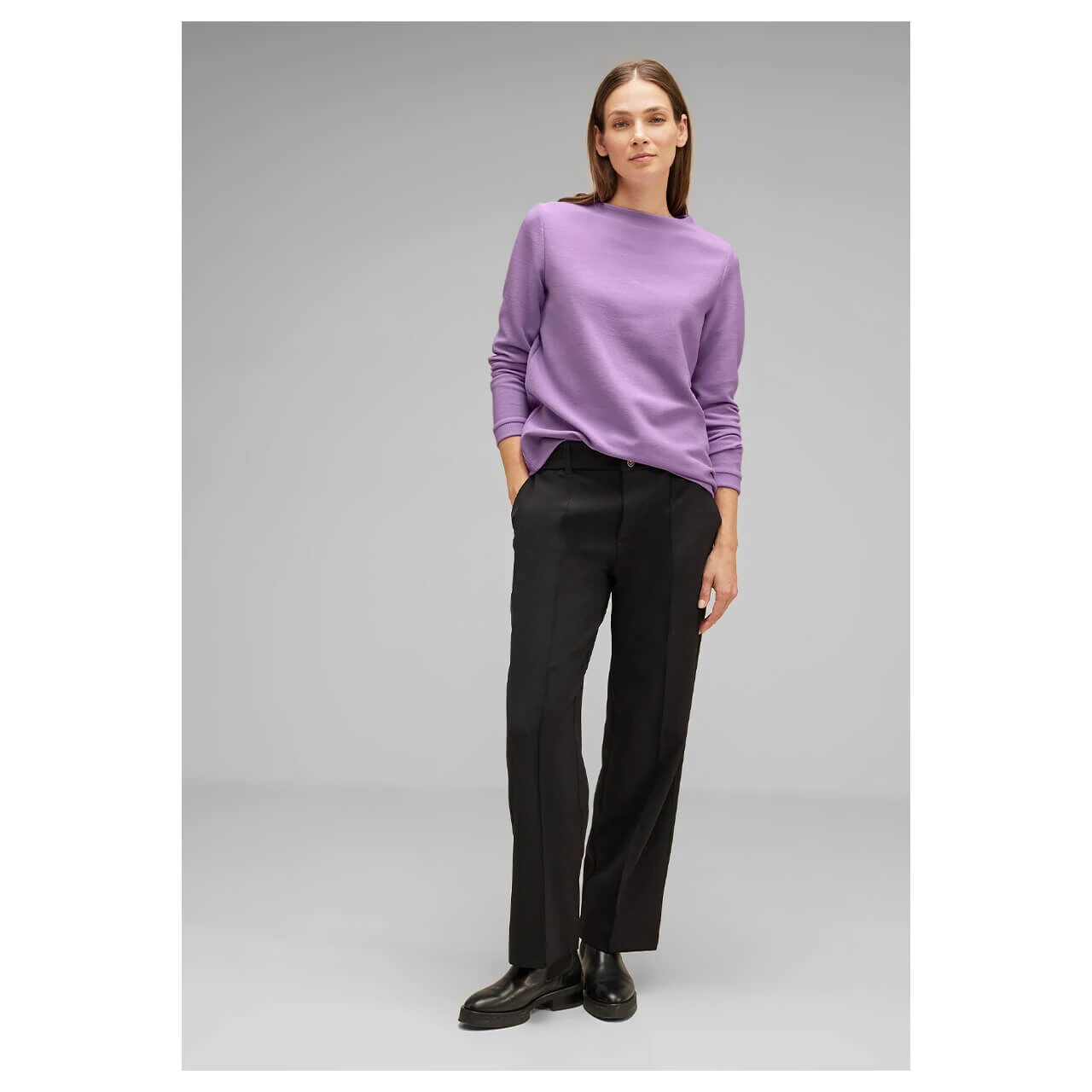 Street One Damen Pullover Turtle Neck Soft Pure Lilac 4 Street One Damen Pullover Turtle Neck Soft Pure Lilac – Bild 4