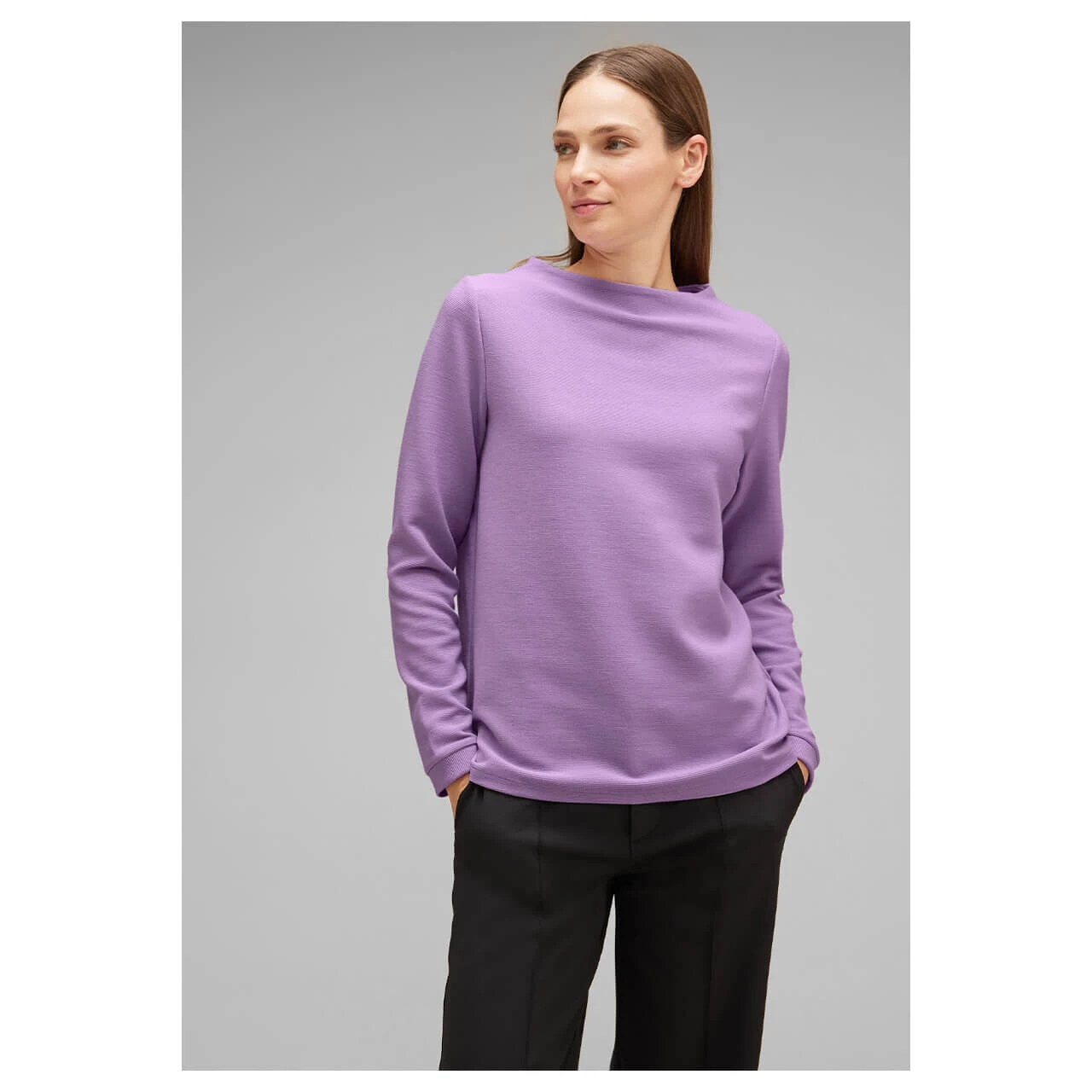Street One Damen Pullover Turtle Neck Soft Pure Lilac 2 Street One Damen Pullover Turtle Neck Soft Pure Lilac – Bild 2