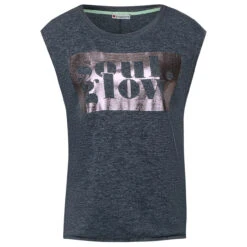 Street One Partprint Top Deep Blue Melange