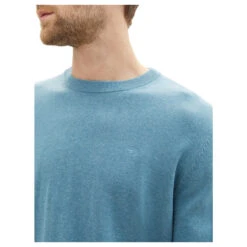 Tom Tailor Herren Pullover Basic Crewneck Blue Water Melange Compact Cotton 9 Tom Tailor Herren Pullover Basic Crewneck Blue Water Melange Compact Cotton -Modebekleidungs Geschäft tom tailor basic crewneck knit pullover blue water melange 24138 model detail