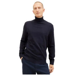 Tom Tailor Herren Rollkragen Pullover Turtleneck Knit Navy 8 Tom Tailor Herren Rollkragen Pullover Turtleneck Knit Navy -Modebekleidungs Geschäft tom tailor basic turtleneck knit pullover blau 13160 vorne