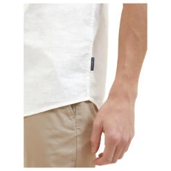 Tom Tailor Herren 1/2 Arm Hemd White -Modebekleidungs Geschäft tom tailor cotton linen shirt leinenhemd weiss 20000 model detail