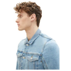 Tom Tailor Herren Jeansjacke Light Blue Stone -Modebekleidungs Geschäft tom tailor denim jacket jeansjacke blau 10118 detail