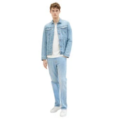 Tom Tailor Herren Jeansjacke Light Blue Stone -Modebekleidungs Geschäft tom tailor denim jacket jeansjacke blau 10118 front